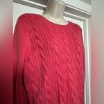 Talbots Classic Red Textured Ribbed Crewneck Women’s Long Sleeve Rope Sweater Photo 1