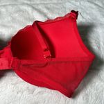 Victoria's Secret Victoria’s Secret Push Up Lined Demi Lace Bra Red Gold Metallic Size 32 D NEW Photo 6
