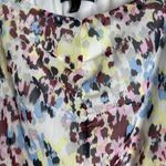 Banana Republic Factory Puff Short Sleeve Multicolor Abstract Print Blouse sz S Photo 6