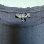 Topshop  crewneck shirt tie bell sleeve dress size 6 navy Photo 7