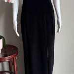 Alex Evenings ALEX VTG 90’s Embellished Pearl Black Evening Dress With High Leg Slit Photo 0