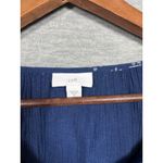 J Jill Dress M Blue Embroidered Tassel Neck Boho Tunic Peasant Floral Size M Photo 2