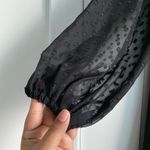 SheIn Raglan Lantern Sleeve Flounce Hem Swiss Dot Dress Photo 3