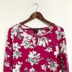 Clara Sun Woo Womens Tunic Top Berry Pink White Asymmetrical Hem Size Small Photo 2