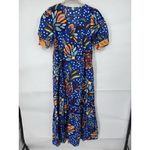 Tabitha Brown for Target Womens Mixed Floral Polka Dot Blue Midi Dress 4 Preppy Photo 1
