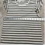 J.Crew  Factory Ribbed Ruffle Tank Top Women's Med White Black Striped NWT Photo 5