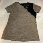 ZARA  Linen and Lace V Neck Tee S Minimalist Classic Casual Boho Coquette Girl Photo 2