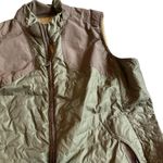 Eddie Bauer  Zip-Down Puffer Quilted Vest Sleeveless Green Brown Size Large Women Photo 4