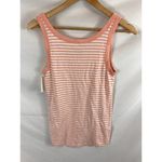 Caslon New Melody Ribbed Scoop Neck Tank Top in Pink White Stripe Small Photo 3