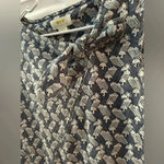 Maeve  Anthropologie Blue Knit Rain Cloud Umbrella Knit Tie Neck Tank Top Photo 2