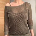 EXPRESS Olive Open Knit Netted Sweater Photo 1