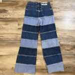 The Ragged Priest  Patchwork Wide Leg Jeans Two-Tone High Rise Denim Women’s 28 Photo 6