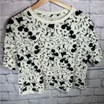 Disney  Mickey Mouse‎ black & white print cut off t-shirt womens size large Photo 0