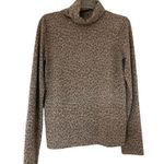 ZARA  Brown Animal Print Turtleneck Sweater Size Large | 45-2 Photo 0