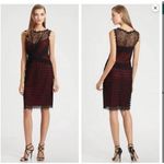 Tadashi Shoji  mix bodice Lace black Red mini sleeveless sheath Cocktail Dress 6 Photo 1