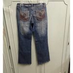 Zana Di Vintage Flare Jeans Size 13 Embroidered Pockets Bootcut Y2K Dark Wash Photo 2