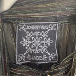 Johnny Was Jade Forever Young Gold Black Striped Silk Long Sleeve Blouse XL Photo 4