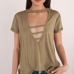 Tobi Plunging Front Strappy Tee Photo 0