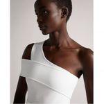 Ted Baker NEW  Ivena Asymmetric Knit Bodice Dress With White Satin Skirt Size 3 Photo 2