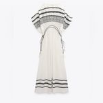 ZARA Kaftn Bead Beaded Sequin Belted Flowy Tribal Print Pattern Striped Dress Photo 7