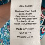 Talbots  Bright Blue Floral Popover Jacobean Floral Paisley Spring Casual Size L‎ Photo 3