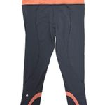 Lululemon  Run Inspire Crop II Leggings in Heathered Gray/Orange RARE Size 6 Photo 3