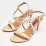 Ralph Lauren Purple Label  Patent Leather Strappy Stiletto Heels Beige Size 38B Photo 0