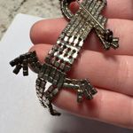 Prong Set Rhinestone Novelty Lizard Brooch Pin With Green Eyes Photo 8