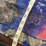 Maggie Barnes‎ Catherines 3X Sheer Blouse Tank Set Paisley Floral Button Front Blue Photo 13