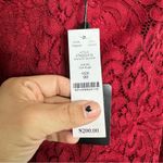 White House | Black Market NEW WHBM Drama Sleeve Lace Shift Dress in Dark Rouge Red Photo 6