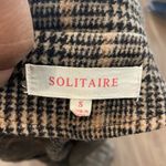 Solitaire Brown Plaid Sleeveless Blazer Photo 3