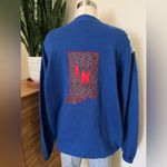 Vintage Indiana home USA map Appliqué sweatshirt Oversized Crewneck teacher 3X Blue Photo 1