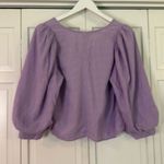 A New Day purple puff sleeve vneck crop blouse xs Photo 8