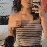 Brandy Melville PRE-OWNED Rainbow Striped Tube Top ONE SIZE FITS MOST Photo 0