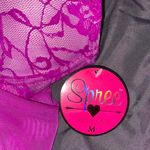 Spree Magenta Lace Mesh Baby Doll Top Pink Size M Photo 3