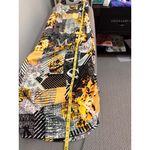 Jolie & Joy Abstract Floral Ruched Midi Dress XL Wearable Art‎ Newsprint Black Photo 7