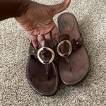 Cole Haan Nike Air Metal Thong Wedge Sandals Size 10 Slip On Dark Brown Photo 1