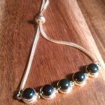 Black Onyx 18K Yellow Gold Plated Brass Boho Bracelet Photo 3