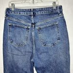 We The Free  Crop Jeans Blue High-Rise Button-Fly Raw Hem Sz 31x25 Stretch Photo 5