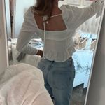 Free People White Long Sleeve Blouse Photo 2