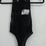 LF THE BRAND BLACK WITH WHITE LOGO MESH RACER BACK BODYSUIT SIZE XS Photo 0
