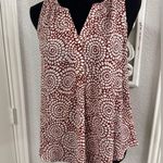 Lush Clothing Lush Sleeveless Top - Maroon and White Floral Photo 0