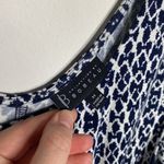 Bobeau navy ikat fit and flare jersey knit stretch midi dress size M Photo 65
