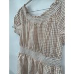 J. Crew Smocked Puff Sleeve Dress Women Medium Peach Gingham‎ Milk Maid Peasant Photo 11