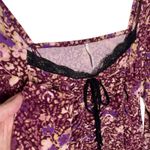 Free People  Women’s Layer It On Me Lace Trim Red Floral Combo Knit Top Photo 3