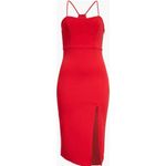 Lulus  Get the Party Going Cocktail Bodycon Midi Dress Red Women's Size Large NWT Photo 8
