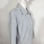 Style & Co . White and Black Stripe Button Down Blouse Size 16 Striped Blouse Photo 4