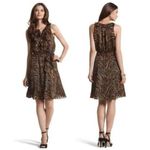 White House | Black Market  WHBM Brown Tiger Print Silk Mini Dress 0 Photo 1