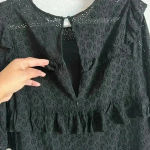 Madewell Women’s Black Eyelet Waterlily Tiered Ruffle Boho Mini Dress Size 10 Photo 14