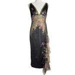 STUNNING MANDALAY Y2K Evening‎ COCKTAIL DRESS Embellished Sequin Ruffle Size 10 Black Photo 2